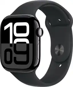 Bol.com Apple Watch Series 10 - Wifi + 4G - 46mm - Zwarte Aluminium Case met Zwart Sportbandje - M/L aanbieding