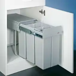 Bol.com Wesco Trenta Inbouw Prullenbak - 3 x 10 l - Grijs aanbieding