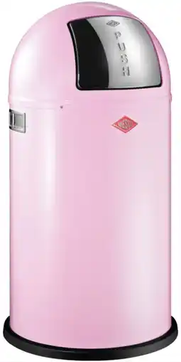 Bol.com WESCO Pushboy Prullenbak | 50 Liter | Metaal - Roze | Vuilnisbak - Made in Germany aanbieding