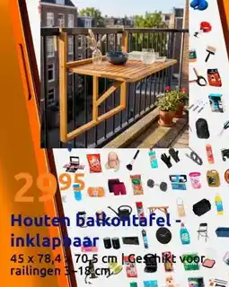 Action Houten balkontafel - inklapbaar aanbieding