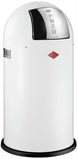 Bol.com WESCO Pushboy Prullenbak | 50 Liter | Metaal - Wit | Vuilnisbak - Made in Germany aanbieding
