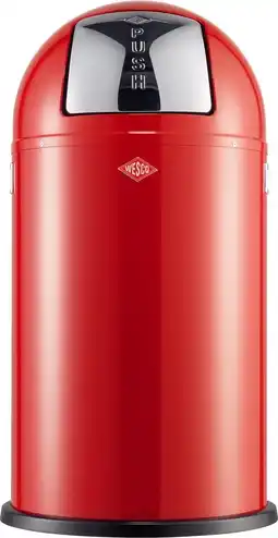 Bol.com Wesco Pushboy Prullenbak - Afvalbak Wesco - 50 Liter - Rood aanbieding