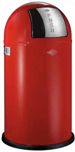 Bol.com WESCO Pushboy Prullenbak | 50 Liter | Metaal - Rood | Vuilnisbak - Made in Germany aanbieding