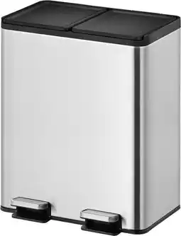 Bol.com EKO - Essential splitted Recycler pedaalemmer 20+20 liter - Stainless steel - mat RVS - Prullenbak aanbieding