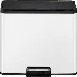 Bol.com EKO - Essential 2 Recycler pedaalemmer 20+9 liter - Steel Polypropylene - wit - Prullenbak aanbieding