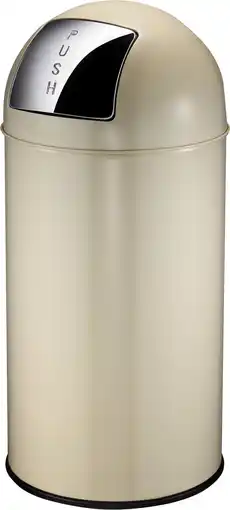 Bol.com EKO - Pushcan 40 liter - Steel - crème - Prullenbak aanbieding