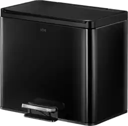 Bol.com EKO - Essential 2 Recycler pedaalemmer 15+15 liter - Steel Polypropylene - zwart - Prullenbak aanbieding