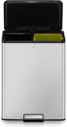 Bol.com EKO - Essential Recycler pedaalemmer 20+20 liter - Stainless steel - mat RVS - Prullenbak aanbieding