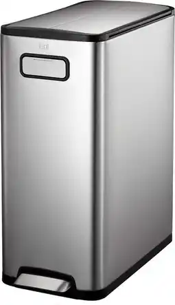 Bol.com EKO - Ecofly pedaalemmer 20+20 liter - Stainless steel Plastic - mat RVS - Prullenbak aanbieding