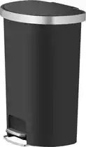 Bol.com EKO - Hana pedaalemmer halfrond 55 liter - Plastic - Zwart - Prullenbak aanbieding