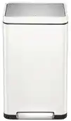 Bol.com EKO - X-Cube pedaalemmer 30 liter - Steel Stainless steel Polypropylene - wit, mat RVS - Prullenbak aanbieding