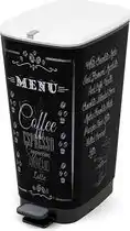 Bol.com Kis Chic Bin Coffee Menu Prullenbak - 50 l - zwart aanbieding