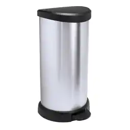 Bol.com Curver Decobin - Prullenbak - 40 liter - Zilver Metallic aanbieding