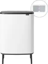 Bol.com Brabantia Bo Touch Bin Hi Prullenbak - 2 x 30 liter - Afvalscheiding - White aanbieding