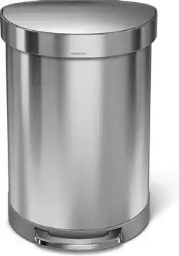 Bol.com Simplehuman Semi Round Prullenbak - 60 l - Rvs - Zilverkleurig - Incl Liner Pocket aanbieding
