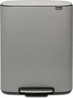 Bol.com Brabantia Bo Prullenbak - 60 liter - 1 vak - Mineral Concrete Grey aanbieding