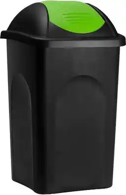 Bol.com Deuba Vuilnisbak met Klapdeksel – 60Liter Kunststof – Zwart Groen aanbieding