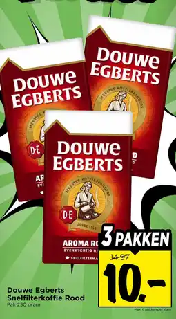 Vomar Voordeelmarkt Douwe Egberts Snelfilterkoffie Rood aanbieding
