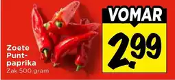 Vomar Voordeelmarkt Zoete Puntpaprika aanbieding