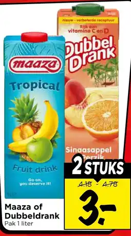 Vomar Voordeelmarkt Maaza of Dubbeldrank aanbieding
