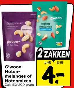 Vomar Voordeelmarkt G'woon Noten melanges of Notenmixen aanbieding