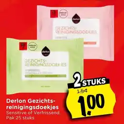 Vomar Voordeelmarkt Derlon Gezichts reinigingsdoekjes aanbieding