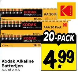 Vomar Voordeelmarkt Kodak Alkaline Batterijen AA of AAA aanbieding