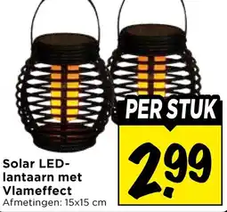 Vomar Voordeelmarkt Solar LED lantaarn met Vlameffect aanbieding