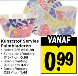 Vomar Voordeelmarkt Kunststof Servies Palmbladeren aanbieding