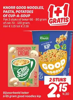 Dekamarkt Knorr good noodles, pasta, potatoes of cup-a-soup aanbieding