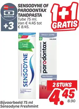 Dekamarkt Sensodyne of parodontax tandpasta aanbieding