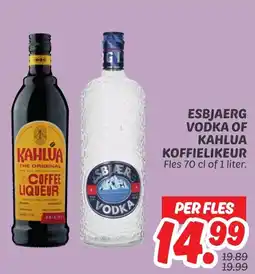 Dekamarkt Esbjaerg vodka of kahlua koffielikeur aanbieding