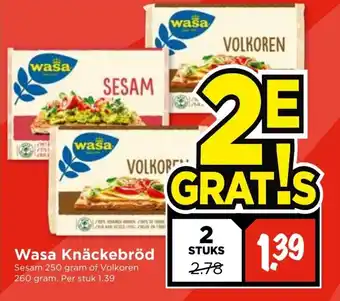 Vomar Voordeelmarkt Wasa knackebrod 250g aanbieding