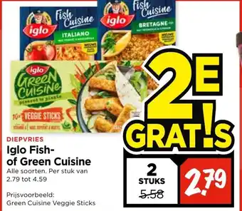 Vomar Voordeelmarkt Iglo fish- of green cuisine aanbieding