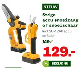 Welkoop Stiga accu snoeizaag of snoeischaar aanbieding