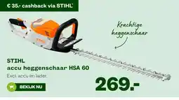 Welkoop STIHL accu heggenschaar HSA 60 aanbieding