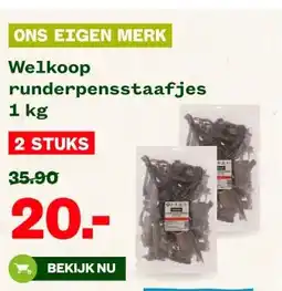 Welkoop Welkoop runderpensstaafjes 1 kg aanbieding