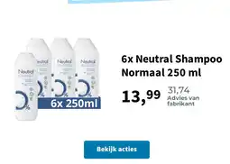 Plein.nl 6x Neutral Shampoo Normaal 250 ml aanbieding