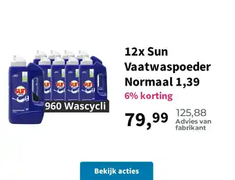 Plein.nl 12x Sun Vaatwaspoeder Normaal 1,39 aanbieding