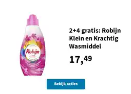 Plein.nl 2+4 gratis: Robijn Klein en Krachtig Wasmiddel aanbieding