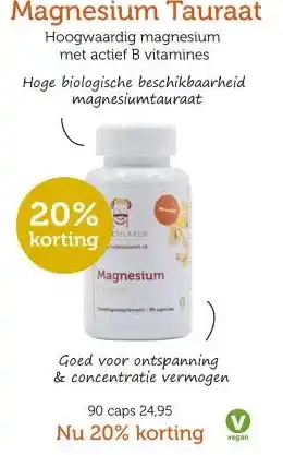 De Rode Pilaren Magnesium Tauraat aanbieding