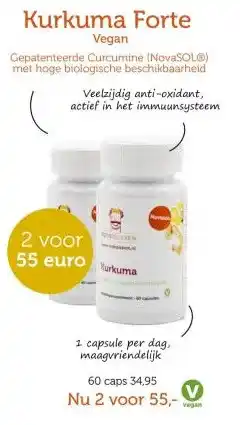 De Rode Pilaren Kurkuma Forte Vegan aanbieding