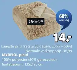Jysk Myrfiol plaid aanbieding