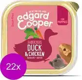 Bol.com Edgard & Cooper Kuipje Duck Chicken Puppy - Hondenvoer - 22 x Eend Kip Broccoli 150 g Graanvrij aanbieding