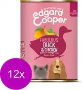 Bol.com Edgard & Cooper Blik Duck Chicken Puppy - Hondenvoer - 12 x Eend Kip Banaan 400 g Graanvrij aanbieding