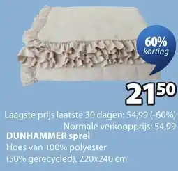 Jysk Dunhammer sprei aanbieding