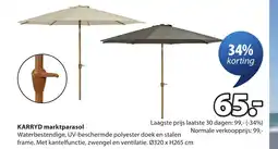 Jysk Karryd marktparasol aanbieding