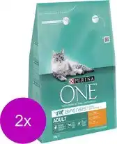 Bol.com Purina One Adult Kip&Granen - Kattenvoer - 2 x 3 kg aanbieding