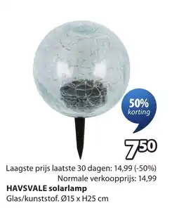 Jysk Havsvale solarlamp aanbieding