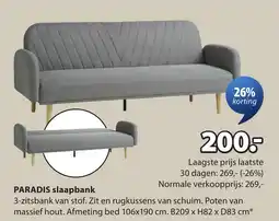 Jysk Paradis slaapbank aanbieding